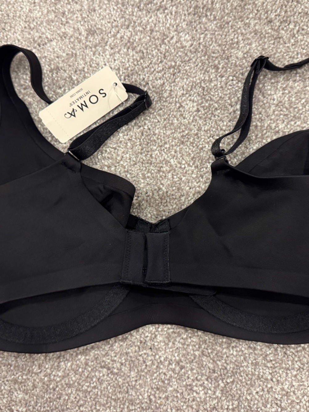 Soma Black Intimates Bra NWT 34DD Essentials Unlined Scoop Balconette - Picture 7 of 7